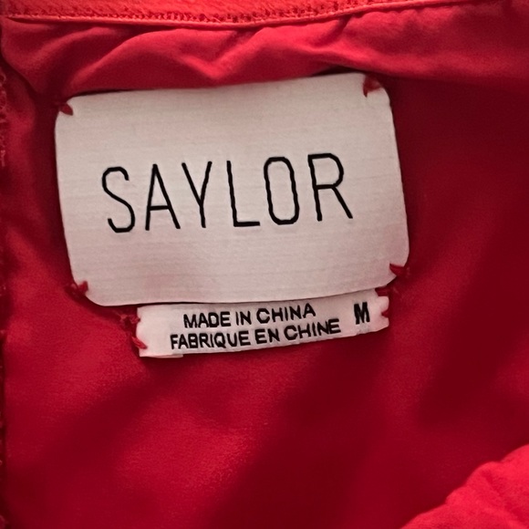 SAYLOR red lace off the shoulder midi dress, size M - Picture 8 of 9